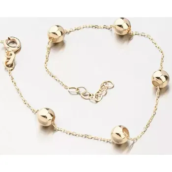 Náramek Náramek žluté zlato 585 s kuličkami GCA14-008 délka 18 cm