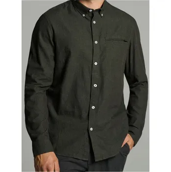 Pánská košile Sinsay - Bavlněná košile slim fit - tmavě zelená - 101EV-79M - 101EV-79M-2XL