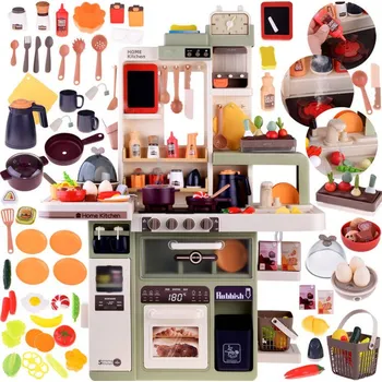 Dětská kuchyňka Dětská kuchyňka Beibe s tekoucí vodou a párou 88 ks