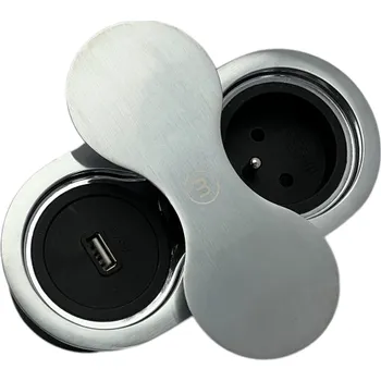 Zásuvkový kontejner IN-LIGHT Elektro zásuvka EIGHT USB + 1x 230V nerez