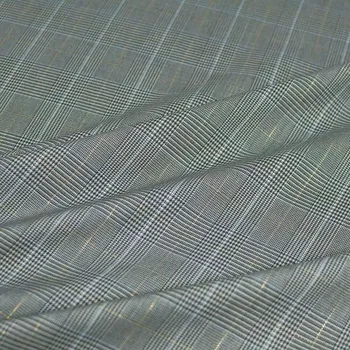 Kostýmovka 08825 khaki káro, zlatý lurex, š.135