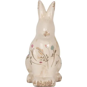 Keramická dekorace králík s kvítky Floral Cartoon M – 13x10x21 cm