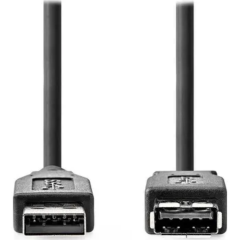 Stavebniny Nedis USB 3.2 Gen1 prodlužovací kabel 2m Kabel, prodlužovací, pasivní, USB 3.0, zástrčka A, zásuvka A, 2m, černý CCGL61010BK20