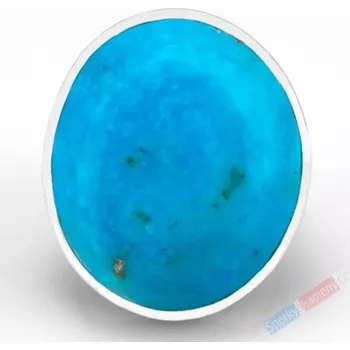 Prsten Velký stříbrný prsten (Ag 925/1000) s arizonským tyrkysem QA, vel. kamene cca 28 x 24 mm, RARITA (TYS2117R)