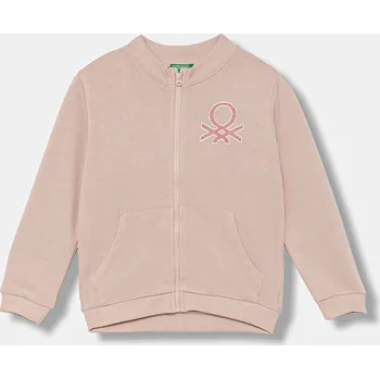 Chlapecká mikina Dětská bavlněná mikina United Colors of Benetton 3J70G503U.P.seasonal růžová 03X, vel. 82