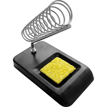 Páječka Stojan na páječku s kovovou pružinou a čisticí houbičkou 11 x 6,5 cm Praktický podstavec pro pájení Elektronika Opravy 80 g