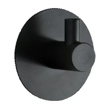 Držák na ručník Spirella kulatý samolepící háček METI, černá ocel, průměr 50 mm