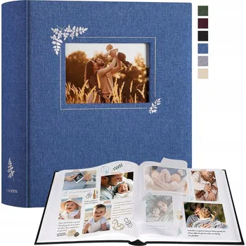 Fotoalbum FOTOALBUM LNĚNÝ OBAL MODRÝ 100 STRAN 10X15 CM