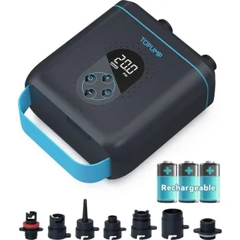 Elektrická nafukovací pumpa AIRBANK 20PSI pro SUP prkna a kajaky 4000mAh 11V dobíjecí baterie kompresor s displejem a příslušenstvím