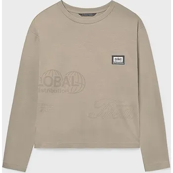 Bavlněné tričko s dlouhým rukávem Mayoral hnědá barva, 7014 7014.7F.Junior.9BYA 84X, vel. 160