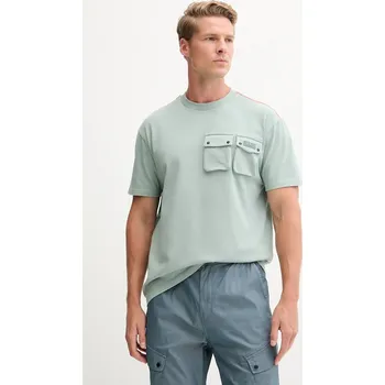 Bavlněné tričko Napapijri S-Rivalto zelená barva, s potiskem, NP0A4IELG1X1 97X, vel. L