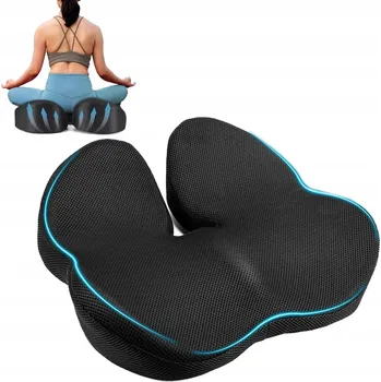 Polštář Ortopedický Polštář s Paměťovou Pěnou na Hemeroidy a Bolesti Zad - ČERNÝ 41 x 46 cm