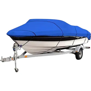 Plavecké brýle Odolný modrý kryt na rybářské lodě s trupem ve tvaru V 530×290 cm Vodotěsný UV odolný plátěný potah Ochrana proti slunci a kotvení