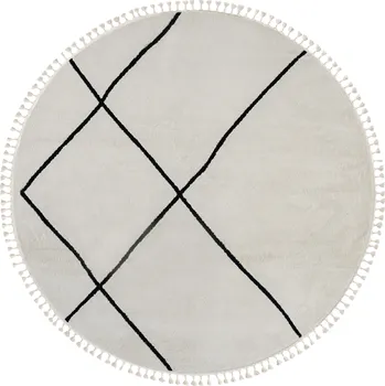 Koberec Kusový koberec Moroccan Oasis weiß kruh, 190x190 (průměr) kruh, černobílá, ložnice, My Flair - 1 rok na vrácení + DOPRAVA ZDARMA k Vám i zpět