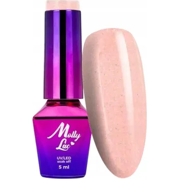 Lak na nehty Hybridní lak na nehty MOLLYLAC 5g Bonbons Marshmallow Růžový Č.451