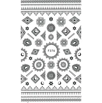 Samolepky na Zdobení Nehtů Tenké Samolepící Vzory Ornamenty F376