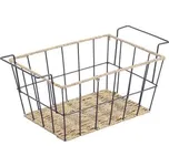 MSV úložný košík WAPI, černý, ocel, bambusové vlákno, 35,5 x 20 x 15 cm