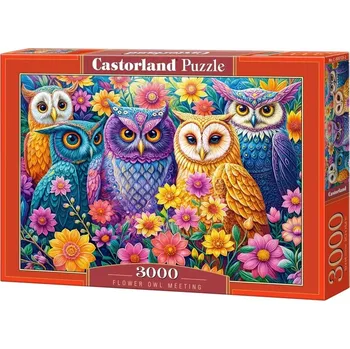 Puzzle Castorland puzzle Soví setkání v květinách 3000 dílků