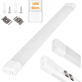 LED Panelová lampa 60cm 18W Stropní svítidlo ploché do garáže Nástěnný Stropní