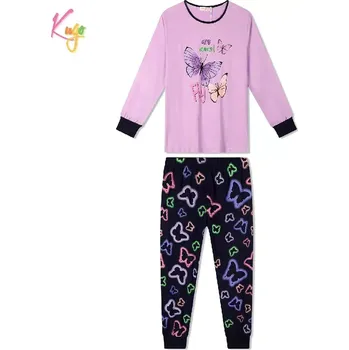 Dívčí pyžamo Dívčí bavlněné pyžamo Kugo MP5862 fialové