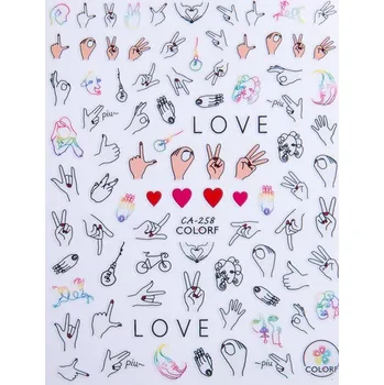 Samolepky na Zdobení Nehtů Tenké Valentýnské CA-258