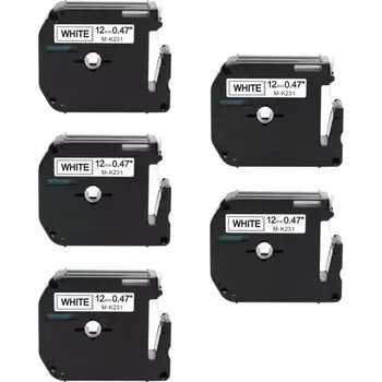 Pásek do tiskárny Kompatibilní páska Brother MK-231, 12mm x 8m, černý tisk / bílý podklad 5-PACK