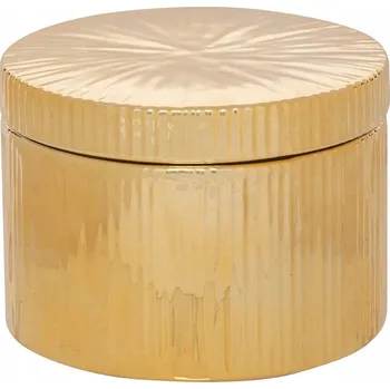 Dóza na potraviny KRABIČKA S VÍKEM, ZLATÁ, PRO ULOŽENÍ ŠPERKŮ, 12,5 X 9 CM