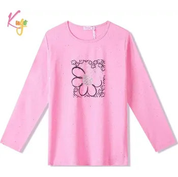 Dívčí tričko Dívčí tričko dlouhý rukáv Kugo ST3525 světlejší růžové