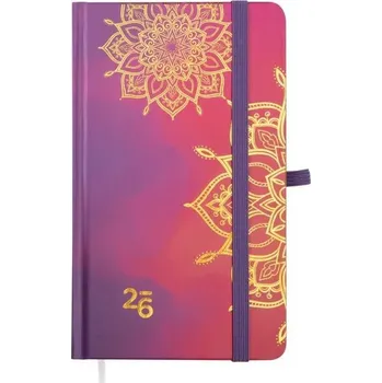 Albi Diář kapesní s gumičkou 9 x 15,3 cm týdenní 2026, Mandala