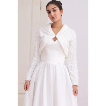 Bolerko TopMode Hřejivé bolerko na zimní svatbu i ples 985482 stříbrná S