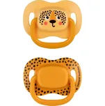 CANPOL BABIES Set symetrických silikonových dudlíků BabiesBoo 6-18m 2ks oranžový