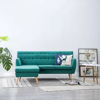 Pohovka vidaXL Marketos Rohová sedačka textilní čalounění 171,5 x 138 x 81,5 cm zelená