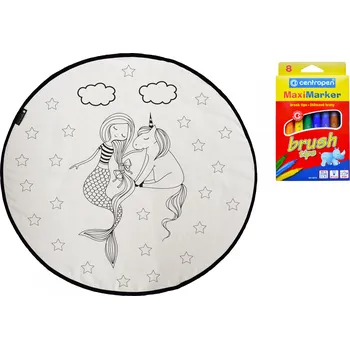 Koberec KOBEREC - OMALOVÁNKY - Talking under the stars, 130x130 (průměr) kruh, bílá, dětský pokoj, Butter Kings - 1 rok na vrácení + DOPRAVA ZDARMA k Vám i zpět