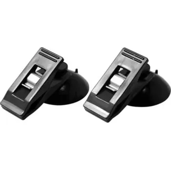 Sada dvou držáků na brýle karty a vstupenky do auta s přísavkou 360 stupňů otočné ABS PVC plast odolné černé provedení