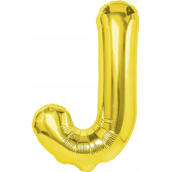 Balónek Foliový balónek ve tvaru písmene J zlatý 40 cm
