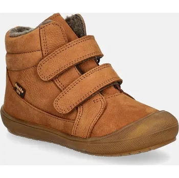 Dívčí zimní obuv Dětské zimní boty z nubuku Froddo OLLIE WOOL TEX hnědá barva, G2110138 G2110138.25.28 88X, EUR 25