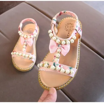 Dívčí sandály Dívčí sandály s perlami růžová 23