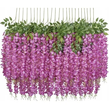 Obraz Fuchsiové květinové girlandy Wisteria 12 ks Závěsy Glicínie Květy na terasu