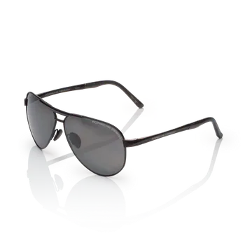 Sluneční brýle PORSCHE DESIGN P´8649 Sunglasses Sluneční brýle z titanu Pilotky černé s kouřovými polarizovanými skly