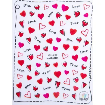 Samolepky na Zdobení Nehtů Tenké Valentýnské CA-139