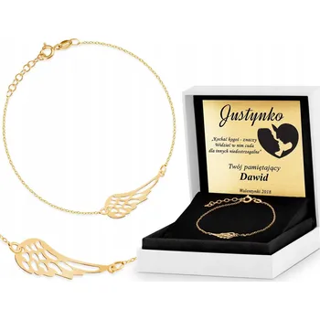 Náramek Stříbrný náramek 925 Pozlacená Křídlo Dárek pro Ženu Manželku Výročí