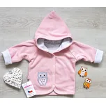 AMÁLKA Bavlněný dvojitý kabátek s kapucí, pudrově růžový Velikost: 74-80