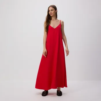 Dámské šaty Reserved - Džínové maxi šaty - červená - 9280H-33J - 9280H-33J-S