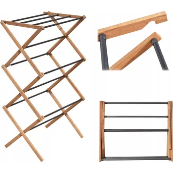 Sušák na prádlo Sušák na prádlo Stojící skládací spodní prádlo Vertikální balkonový dřevěný