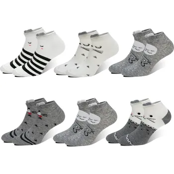 Dámské ponožky PESAIL Dámské kotníkové ponožky s ouškama CW411 6 páry Velikost: 35-38