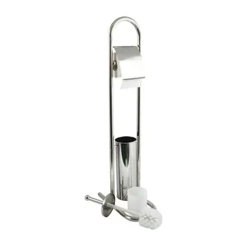 MSV stojan na toaletní papír s WC štětkou FLET, s krytem, nerezová ocel (cs, MSV)