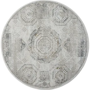 Koberec Kusový koberec My Kazak CA60042 creme kruh, 120x120 (průměr) kruh, šedá, chodba / předsíň, My Flair - 1 rok na vrácení + DOPRAVA ZDARMA k Vám i zpět