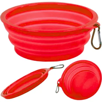 Miska pro psa Silikonová cestovní miska pro psy červená - 450 ml