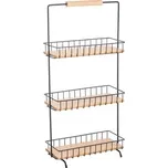 MSV 3 patrový kuchyňský stojan ELIE, černý, ocel, bambus