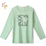 Dívčí tričko dlouhý rukáv Kugo ST3525 zelené